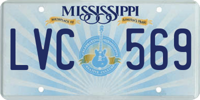 MS license plate LVC569