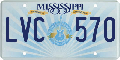 MS license plate LVC570