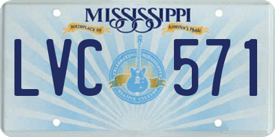 MS license plate LVC571