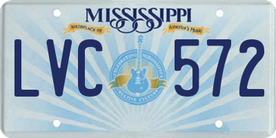 MS license plate LVC572