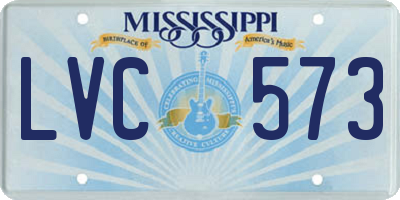MS license plate LVC573