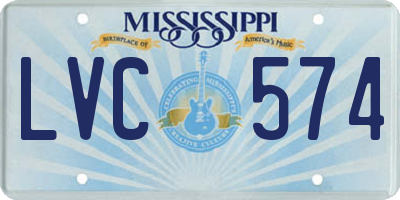 MS license plate LVC574