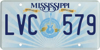 MS license plate LVC579