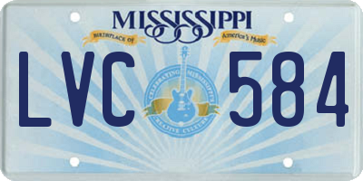 MS license plate LVC584