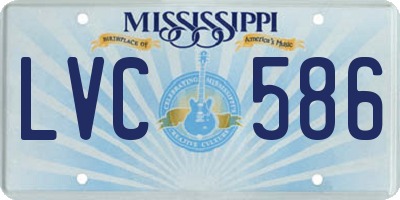 MS license plate LVC586