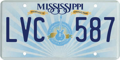 MS license plate LVC587