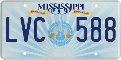 MS license plate LVC588