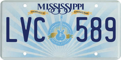MS license plate LVC589
