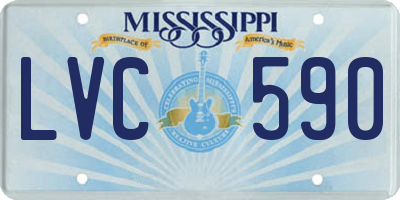 MS license plate LVC590