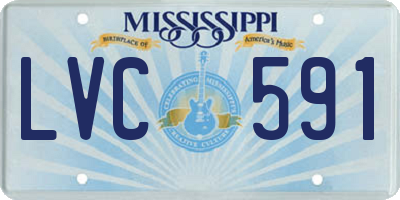 MS license plate LVC591