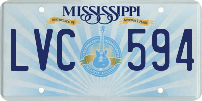 MS license plate LVC594