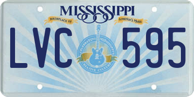 MS license plate LVC595