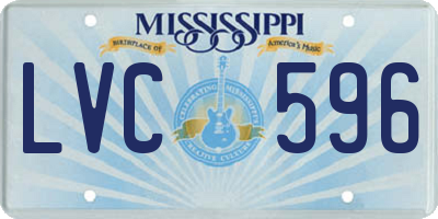 MS license plate LVC596