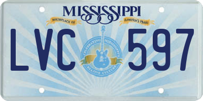 MS license plate LVC597