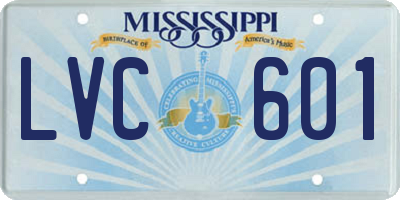 MS license plate LVC601