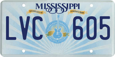 MS license plate LVC605