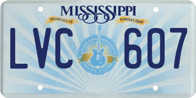 MS license plate LVC607