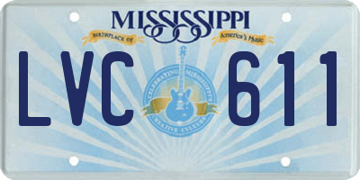 MS license plate LVC611