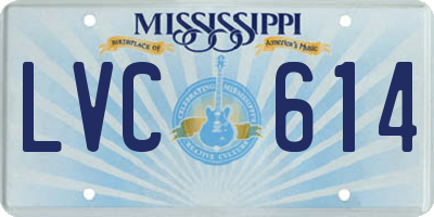 MS license plate LVC614