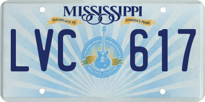 MS license plate LVC617