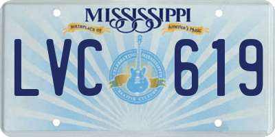 MS license plate LVC619