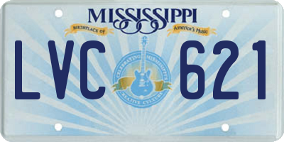 MS license plate LVC621