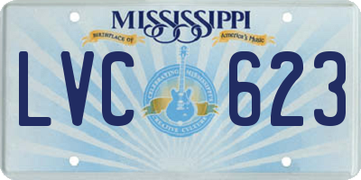 MS license plate LVC623