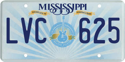 MS license plate LVC625