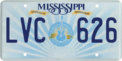 MS license plate LVC626