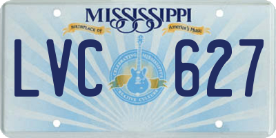 MS license plate LVC627