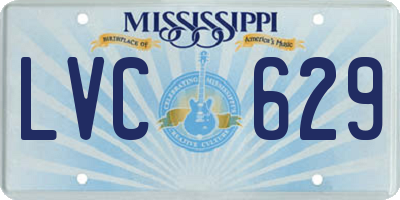 MS license plate LVC629