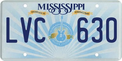 MS license plate LVC630