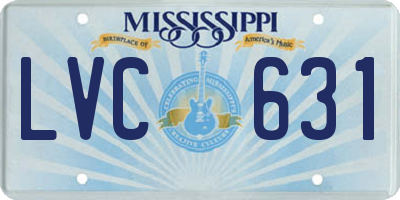 MS license plate LVC631