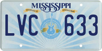 MS license plate LVC633