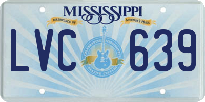 MS license plate LVC639