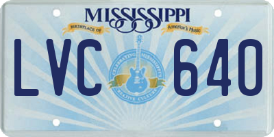 MS license plate LVC640