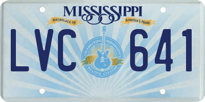 MS license plate LVC641