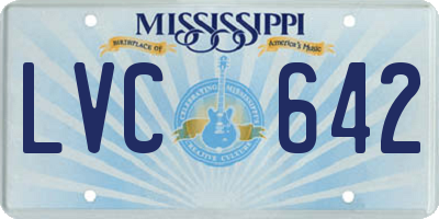 MS license plate LVC642