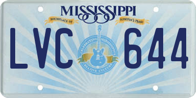 MS license plate LVC644