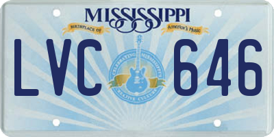 MS license plate LVC646