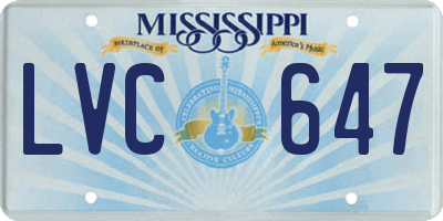 MS license plate LVC647