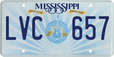 MS license plate LVC657