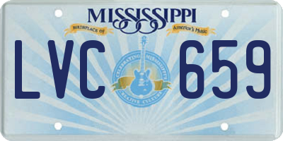 MS license plate LVC659