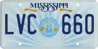 MS license plate LVC660
