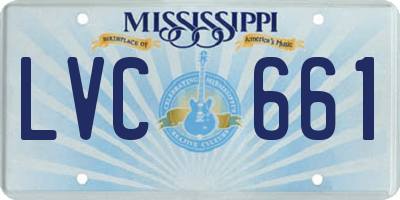 MS license plate LVC661