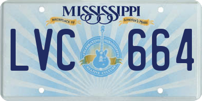 MS license plate LVC664
