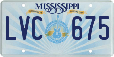 MS license plate LVC675