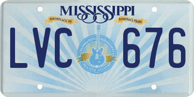 MS license plate LVC676