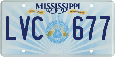 MS license plate LVC677