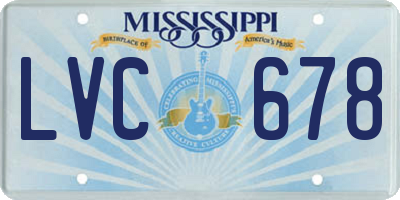 MS license plate LVC678